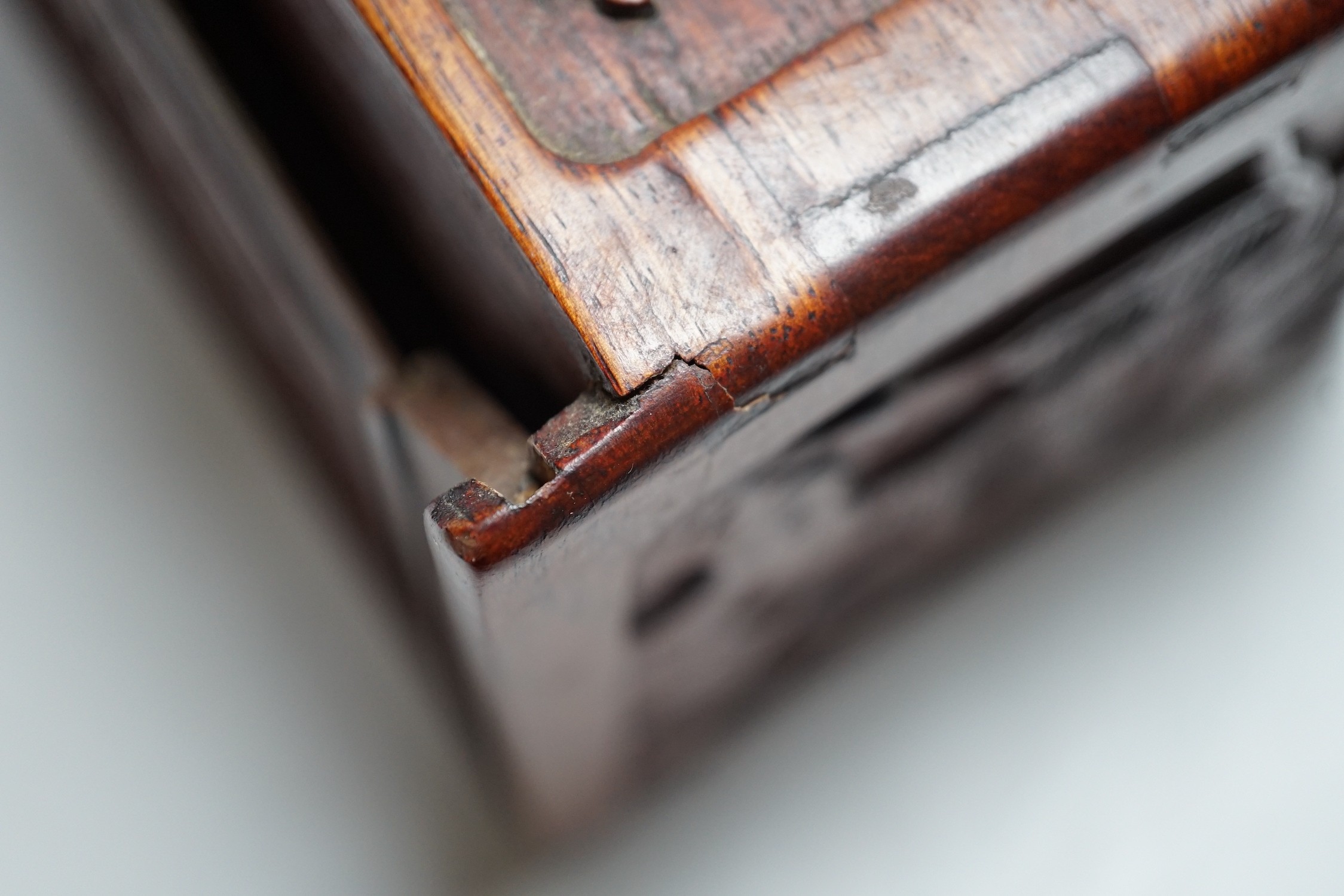 A Chinese Mah-Jong set in hardwood case with bone pieces